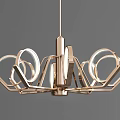 Modern Geometric Chandelier With Circular Rings And Metal Frame LED Lighting