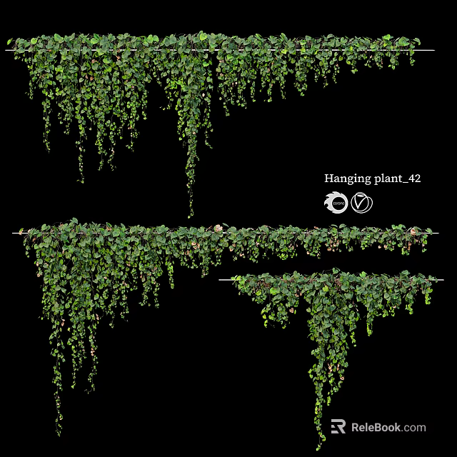 Hanging Vines With Lush Green Leaves For Decorative Indoor Home Decoration 3d model 