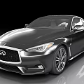 Infiniti Black Coupe Car With Sleek Body Sporty Wheels And Shiny Surface