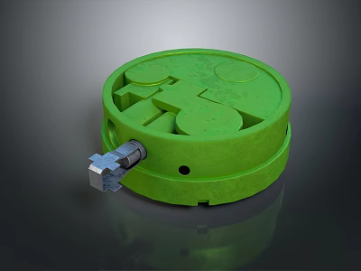 Durable Green Circular Industrial Mechanical Equipment With Metal Connector for Machinery Applications 3d model