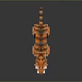 Minecraft Style Pixel Art Tiger Character 3D Model Design And Details 3d model