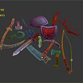 Ancient weapons Cold weapons Medieval items Medieval weapons Swords, spears, halberds, axe hooks 3d model