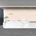 Modern Reception Desk Design With Marble Counter And Elegant Background Wall 3d model