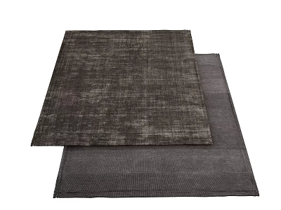 Two Square Rugs With Textured Design In Dark Brown And Gray Tones 3d model