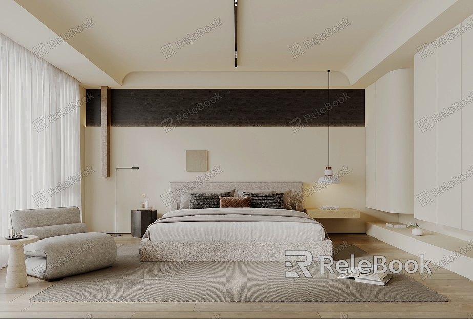 Minimalist Cream Style Bedroom model