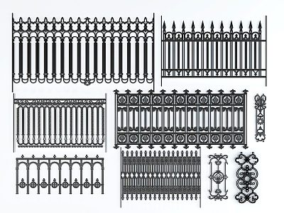 European-style Railing Iron Railing 3d model