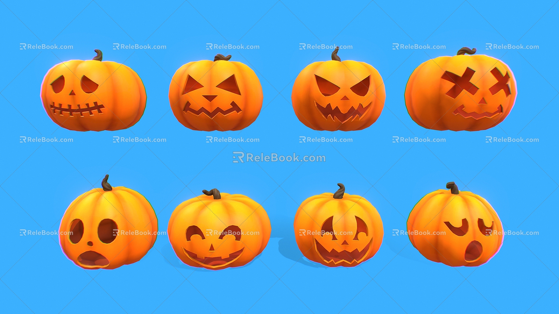 Pumpkin Halloween Pumpkin Cartoon Pumpkin Cartoon Vegetables 3d model