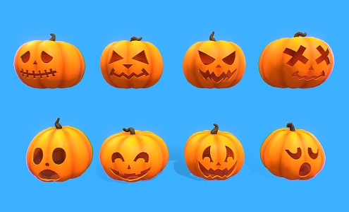 Pumpkin Halloween Pumpkin Cartoon Pumpkin Cartoon Vegetables 3d model