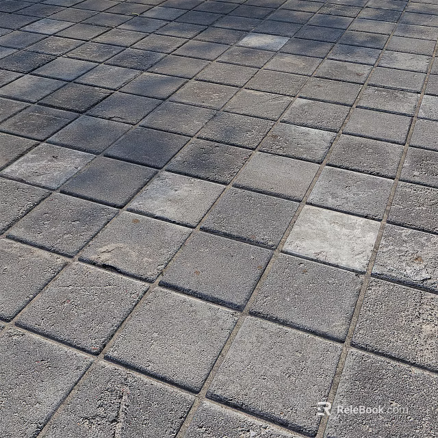 Modern Gray Concrete Floor Tiles Neatly Arranged For Indoor Outdoor Use 3d model 