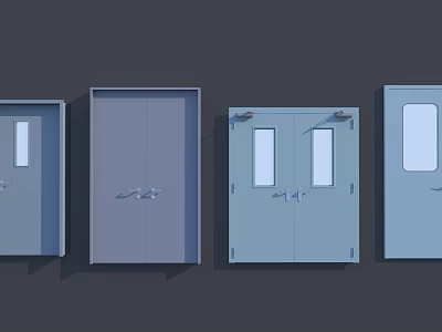 Various Modern Door Designs With Single Double Panel And Glass Windows 3d model