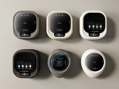 Sleek Modern Washing Machines Featuring Digital Control Panels And Various Designs 3d model