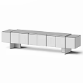 Modern Dresser Design With Wooden Drawers Marble Surface And Black Legs