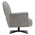 Gray Upholstered Accent Chair with Armrests Black Metal Cross Leg Modern Living Room Furniture