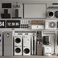Various Household Appliances Including Washing Machines Refrigerator Air Conditioner TV And Vacuum Cleaner