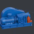 Industrial Winch Equipment with Blue Main Body Orange Components Motor and Gearbox
