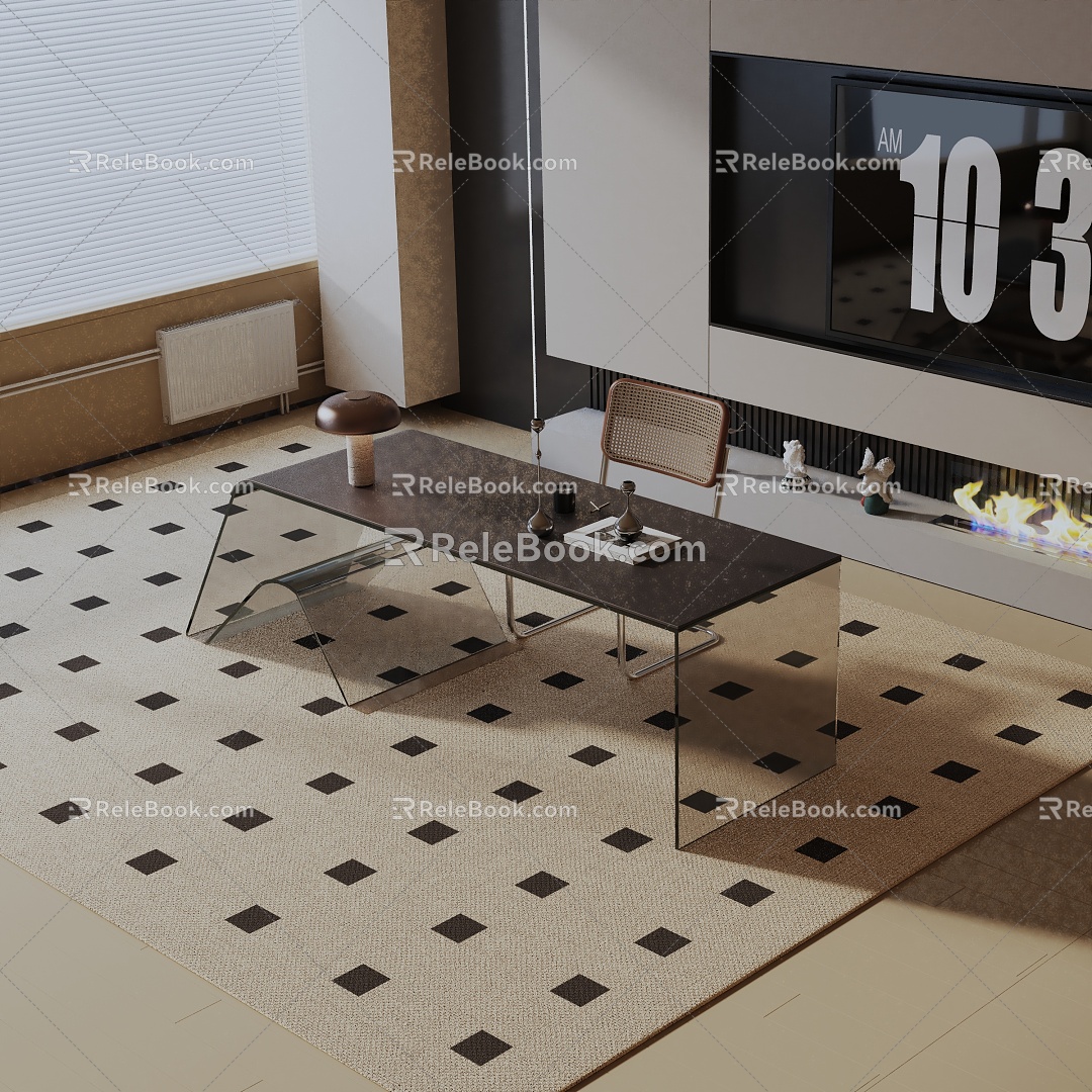 Modern dining table 3d model