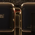 Luxury Jewelry Store With Exquisite Craftsmanship Black Walls Gold Accents And Elegant Lighting Decor