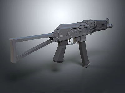 Tactical Assault Rifle 3D Model with Detailed Barrel Stock and Magazine Design 3d model