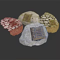 Traditional Architecture Models With Tile Roofs Wooden Windows And Stone Walls