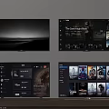 Modern Smart TVs Displaying Multiple Screens with Streaming Apps and Home Entertainment Content 3d model
