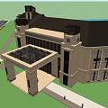 Classical Style Hotel Building With Symmetrical Design And Grand Front Entrance
