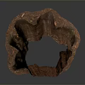 Arbor Tree Stump With Natural Reddish Brown Texture And Green Moss Base 3d model