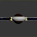 Decorative Fantasy Sword With Metallic Blade Blue Patterns And Brown Leather Hilt