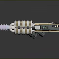 Advanced Futuristic Sci Fi Weapon With Colorful Barrel And Metal Structure
