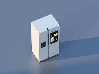 White Smart Vending Machine With Digital Display And Touch Screen Panel 3d model