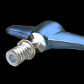 Medical Device With Blue Handle And Metal Threaded Precision Design Component