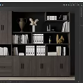 Modern Wooden Bookcase With Multi Tiered Shelves For Books Folders And Decorative Items