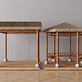 thatched pavilion landscape pavilion outdoor thatched pavilion four corners thatched pavilion 3d model