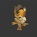 3D Cartoon Lion Character With Yellow Fur Brown Mane And Sleepy Expression Open Arms