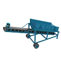 Blue Mobile Conveyor Belt Equipment With Industrial Frame And Wheels