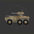 Six Wheeled Sand Colored Modern Tank Featuring Turret And Weapon System