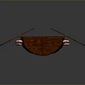 Classic Wooden Boat Interior With Wooden Oar Red And White Life Preservers And Buoys