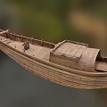 Traditional Handcrafted Wooden Boat With Classic Hull And Wooden Deck Cabin Design