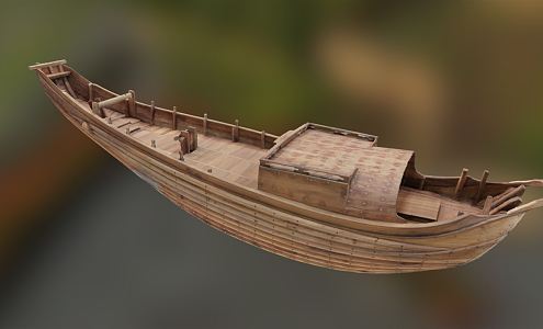 Chinese wooden boat 3d model