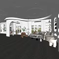 Modern Beauty Hair Salon Interior With Cozy Sofas Mirrors Green Plants And Warm Lighting