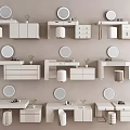 Cream Style Dressing Table Storage Cabinet Dressing Mirror Dressing Table Cosmetic Jewelry Box Dressing Table Accessories Dressing Table Makeup Chair Combination Dressing Table Stool 3d model