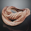 Brown and White Knitted Scarf with Soft Woven Texture Warm Winter Fashion Accessory