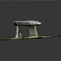 Simple Stone Structure With Standing Stones Supporting Slab Surrounded By Small Stones On Grass 3d model