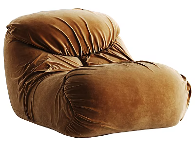 Brown Velvet Bean Bag Chair Soft Plush Comfortable Lazy Sofa Design 3d model