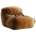 Brown Velvet Bean Bag Chair Soft Plush Comfortable Lazy Sofa Design