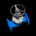 Industrial Blue Pipeline Valve With Flange Connection And Handwheel Control