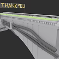 Garden Landscape Design On Bridge With Green Plants And Thank You Signage