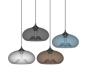 Modern chandelier glass chandelier combination 3d model