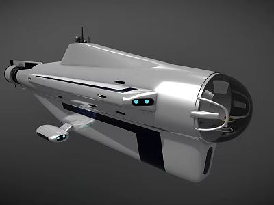 Futuristic Silver Fighter Jet Featuring Streamlined Design Advanced Cockpit And Blue Lights 3d model