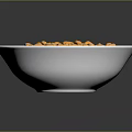 Crunchy Orange Ring Snacks Served in White Bowl on Dark Background 3d model