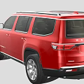 Red Jeep SUV Featuring Modern Front Grille Sleek Body Lines And Alloy Wheels